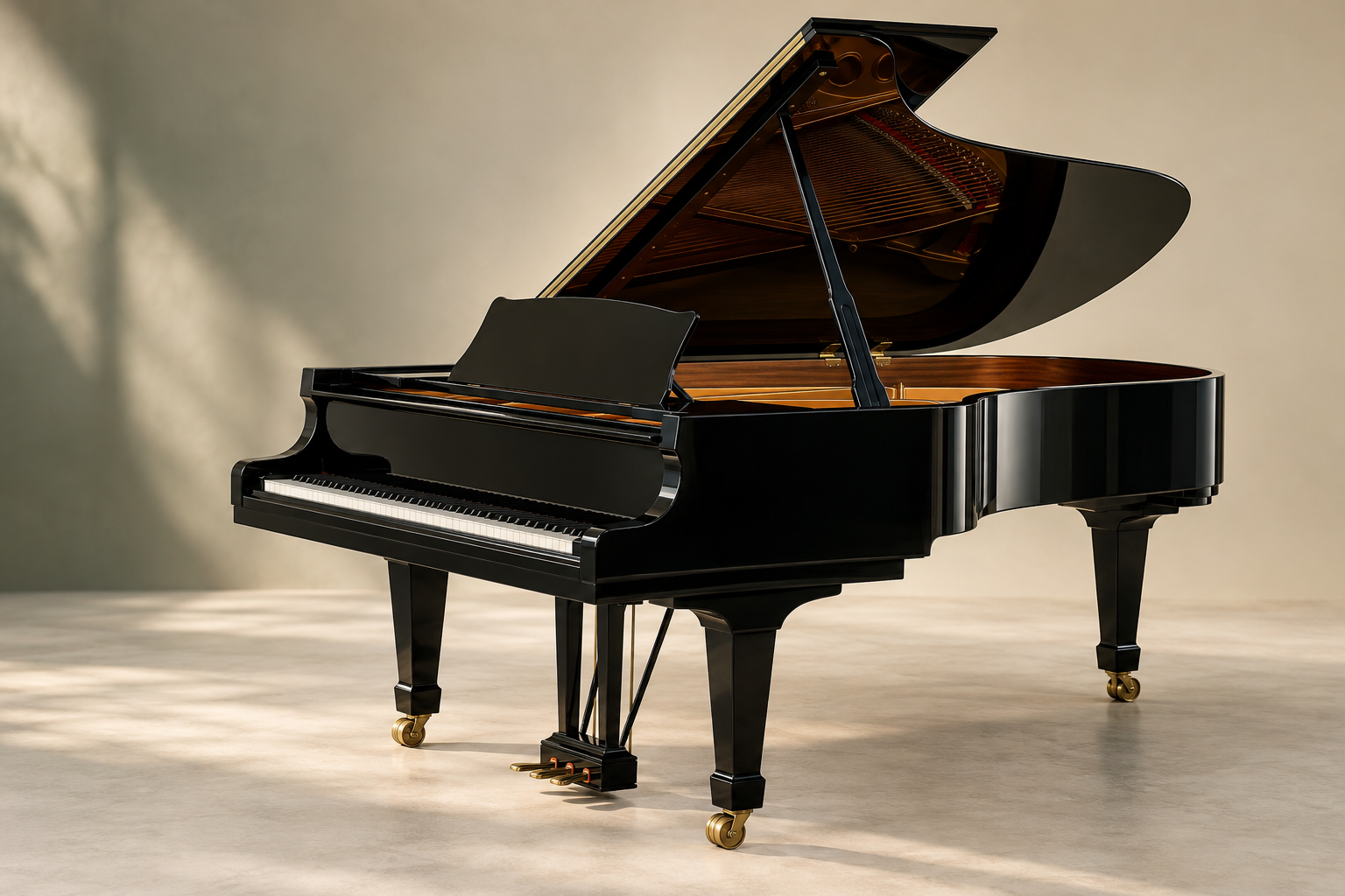 A grand piano, shown as a musical illustration